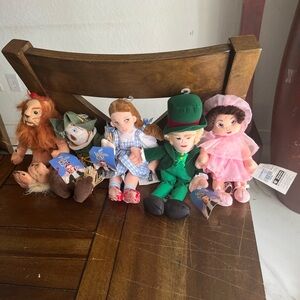 Vintage The Wizard of Oz Set of 5 Plush Dolls Warner Bros